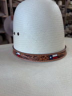 Leather Hat band-Texas Flag 20-C