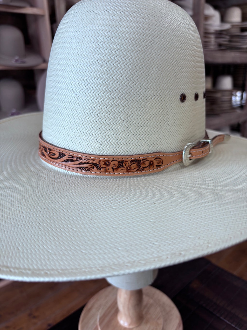 Leather Hat band-Floral pattern 07-C