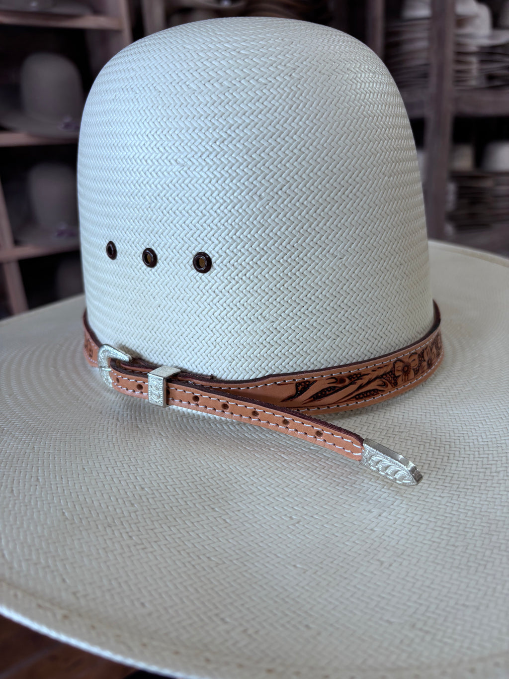 Leather Hat band-Floral pattern 07-C