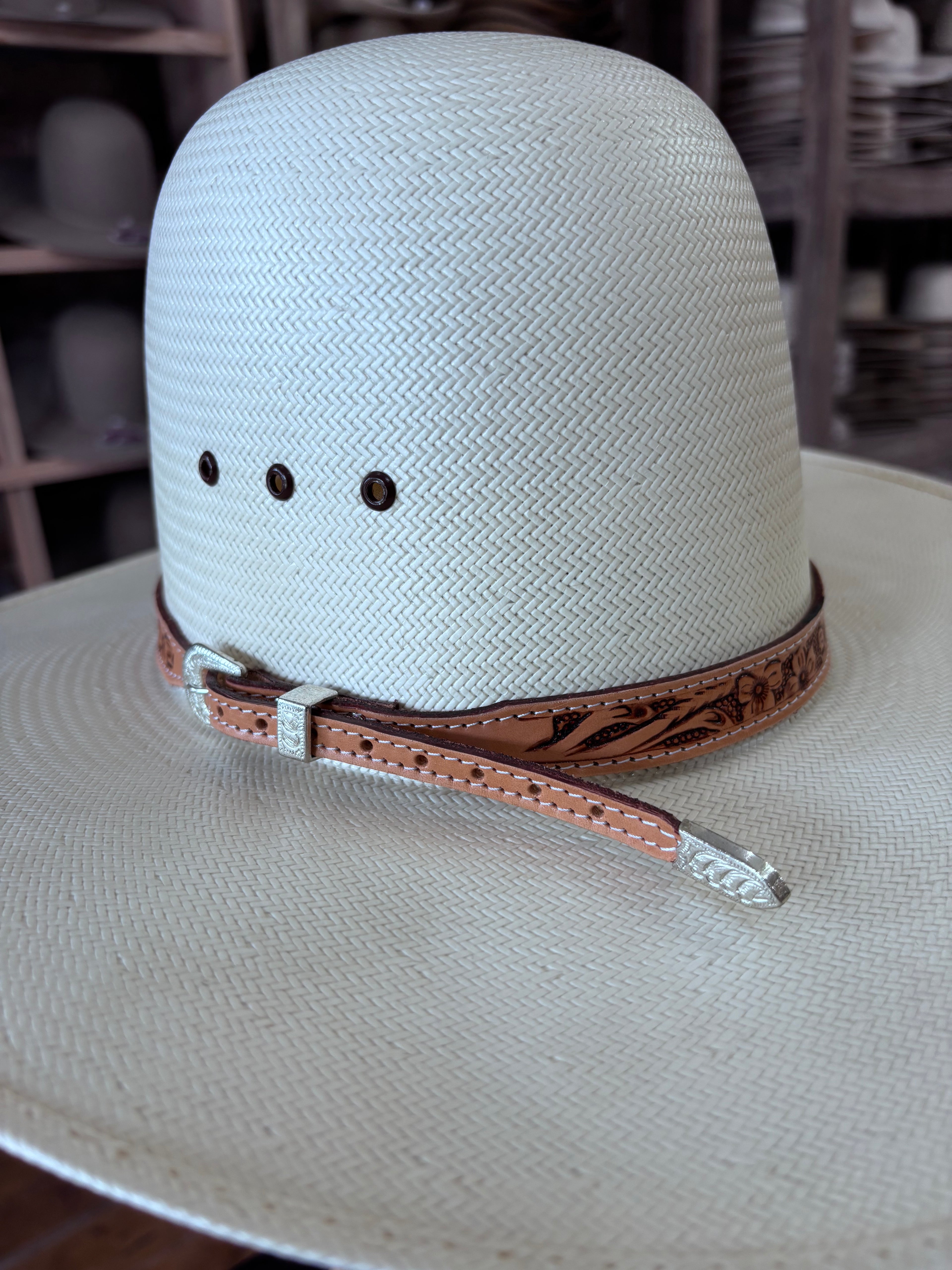 Leather Hat band-Floral pattern 07-C
