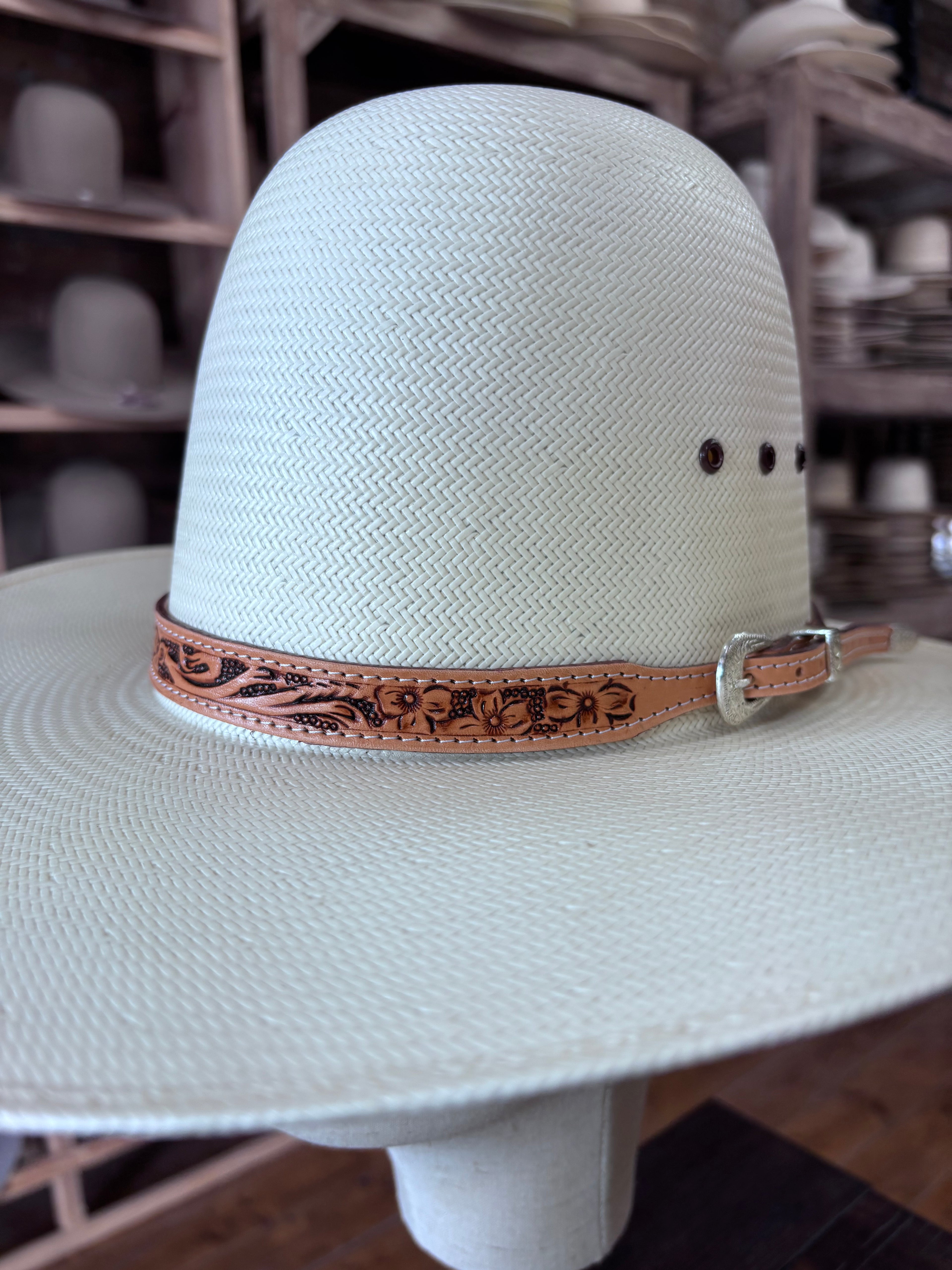 Leather Hat band-Floral pattern 07-C